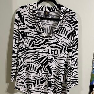 JM Collection Zebra Print Women's Blouse